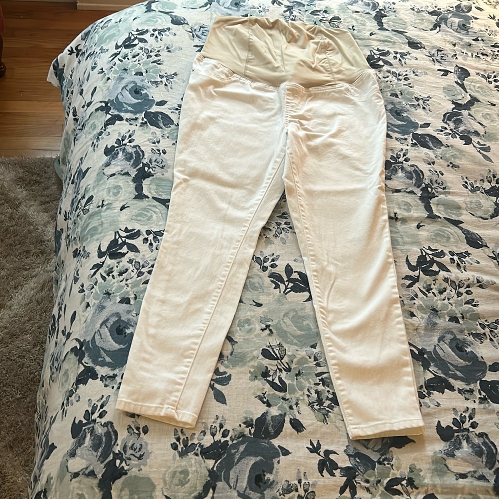 Isabel Maternity White Skinny Jeans - Sz 10